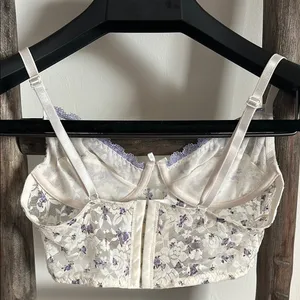 Forever 21 Ditsy Floral Lace Underwire Bra Small White & Purple NEW thumbnail 5