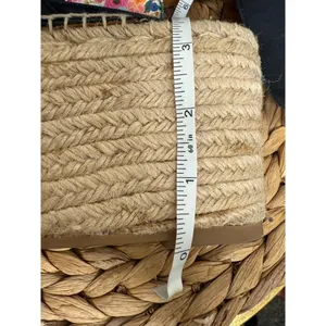 Alohas Sandals Vegas Platform Espadrilles Sandal Black Wedge Leather Jute Strap thumbnail 8