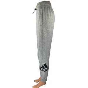 Adidas Women's Gray Logo Drawstring Tapered Leg Sweatpants Jogger Track Pants S thumbnail 2