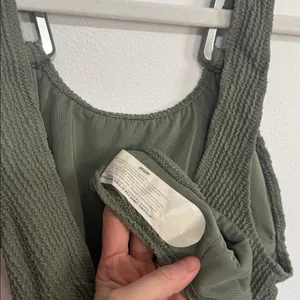 Aerie Birthday Crinkle Scoopneck One Piece Green Shimmer Swim NWT thumbnail 9