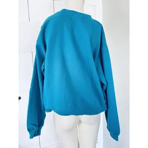 Decorated Originals Womens Blue Rhinestone Snowflake Holiday Sweatshirt Large‎ thumbnail 2