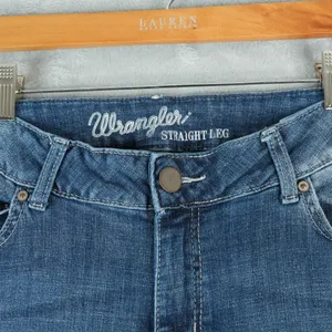 Wrangler Jeans Womens 11/32 Blue Denim Mid‎ RIse Straight Leg Western Stretch thumbnail 3