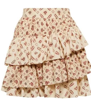 Ulla Johnson Aminta Ruffle
Mini Skirt in Beige Opal thumbnail 1