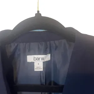 Bar III Size 4‎ Navy Blue Career Wear Office Viscose Blend One Button Blazer thumbnail 4