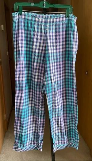 Women's Victoria's Secret Plaid Pajama Pants S Blue Purple thumbnail 1
