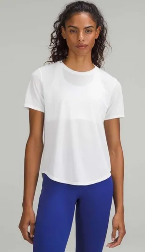 Lululemon High Neck Running and Training T-Shirt White thumbnail 1
