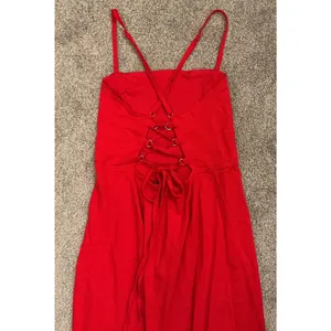 Wild Fable Red Linen Blend Corset Back Midi Dress Criss Cross Back Size, 10 thumbnail 7