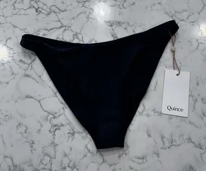 NWT Quince Black Low Rise Bikini Bottom Size XS thumbnail 1