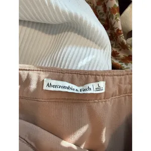 Abercrombie & Fitch Herringbone Wrap Mini Skirt Tan Beige Large thumbnail 3