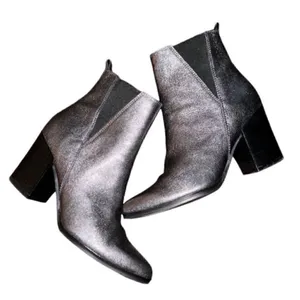 Ivanka Trump Pewter Leather Ankle Boots Size 6.5M) thumbnail 1