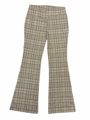 Abercrombie 70s Retro Plaid Flare Pants Vintage Revival Pull On Knit Trousers S thumbnail 3