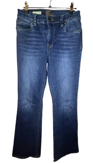 Kut From The Kloth Nicole High Rise Bootcut Dark Wash Denim Jeans thumbnail 1