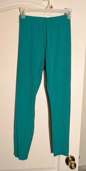 Alo Yoga Blissful Ribbed High Waist 7/8 Leggings Ocean Teal S thumbnail 1