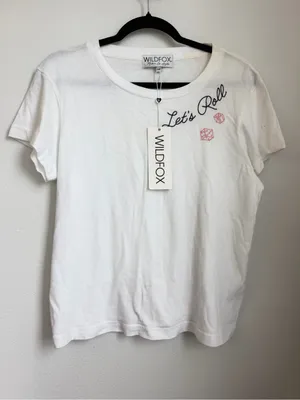Wildfox White 'Let's Roll' Tee with Pink Dice thumbnail 1