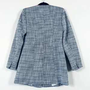 ZARA Long Structured Tweed Button Down Blazer Coat Small thumbnail 6