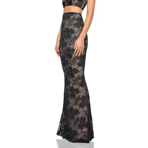 Nookie Heaven Black Lace Maxi Skirt NWT Size Small thumbnail 10