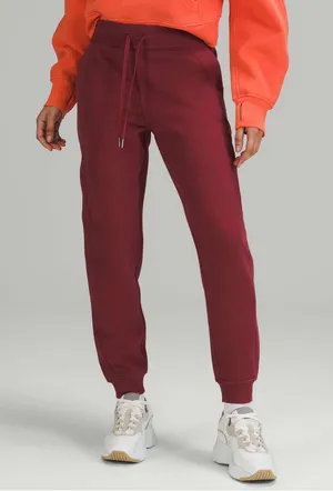 Lululemon Women’s Scuba High-Rise Jogger Pants Cotton Terry Mulled Wine 14 thumbnail 1