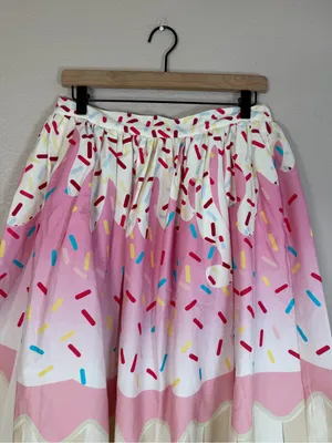 Unique Vintage Cupcake Sprinkles Circle Swing Midi Skirt size Large NEW $99 thumbnail 5