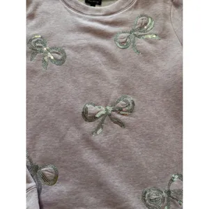 Talbots Lavender Sweatshirt with Silver Sequin Bows | Small thumbnail 2