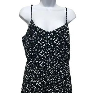 Old Navy Women Cottage Boho Floral Sundress XL Black Smocked Back Indie Whimsy thumbnail 3