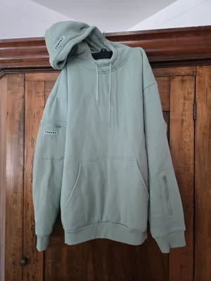 O Comfrt Women's Airplane Sleep Green Pullover Hoodie Medium (Oversized) thumbnail 1