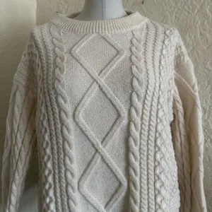 Aelfric Eden Ivory Cable Knit Sweater Large thumbnail 2
