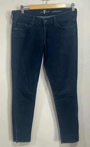 7 For All Mankind Women's Gwenevere Skinny Mid Rise Jeans thumbnail 1