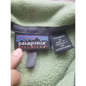 Patagonia Synchilla Women's Light Green Fleece Jacket Size L Full Zip Vintage thumbnail 2