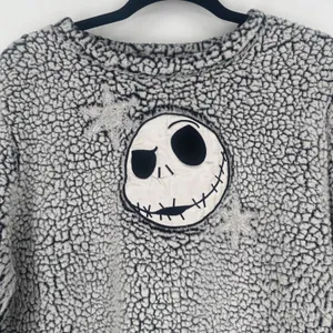 Disney The Nightmare Before Christmas Jack Skellington Sherpa Fleece Sweater M‎ thumbnail 3