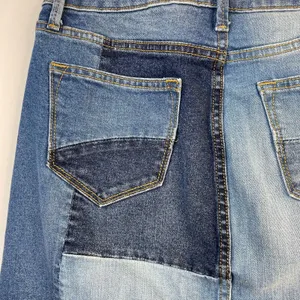 Driftwood Anthro Saydi Patchwork Denim Jean Boho Retro A line skirt womens 26 4 thumbnail 8