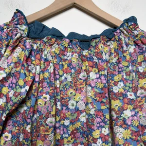 Tuckernuck Casey‎ Marks Women Cotton Floral Blouse Small Ruffle Preppy Garden thumbnail 5