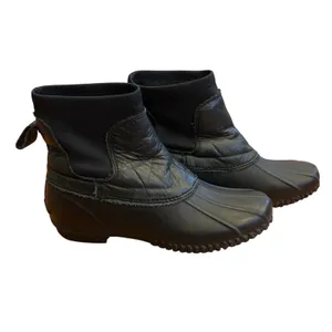 Loeffler Randall Hatley Duck Boot Black Leather Size‎ 8 GUC thumbnail 2