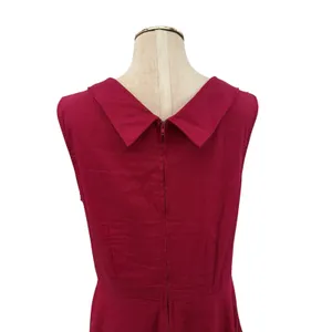 Lindy Bop Ophelia Shelf Bust Burgundy 50s Pinup Swing Dress Large UK 14 US Large thumbnail 7
