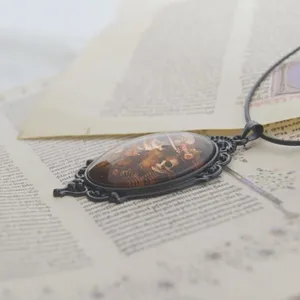 Skeleton Gothic Cameo Necklace Black thumbnail 4