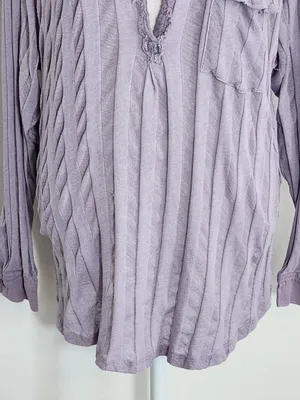 We The Free Light Purple Tonal Stripe Shirt Size Small thumbnail 3