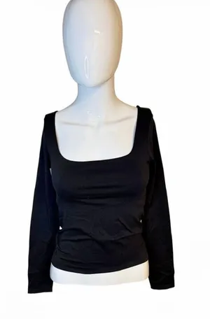 WallFlower Insta Smooth Square Neck Long Sleeve Black Size Medium thumbnail 1