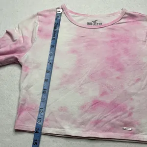 Hollister Must-Have Collection Baby Tee Pink Tie Dye Long Sleeve Crop Top Small thumbnail 4