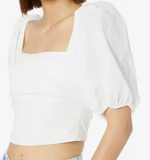 Abercrombie Puff Sleeve Crop Top thumbnail 3