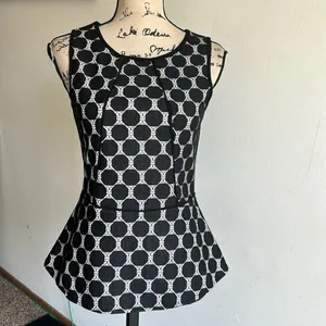 Anthropologie Yellow Bird Sleeveless Polka Dot Peplum Top Size XS thumbnail 4