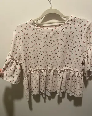 Altar'd State Cream Flower Blouse thumbnail 1