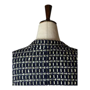 Carlisle New York Blazer Women‎ 6 Blue Tan Tweed Double Breasted Preppy Mature thumbnail 5