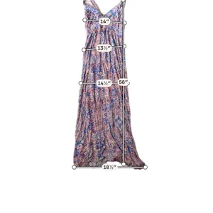 Lovestitch Purple Blue Paisley Floral Button Front Maxi Dress Strappy Back Med thumbnail 3