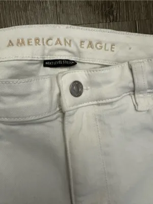 American Eagle Outfitters White Ripped Skinny Jeans thumbnail 6