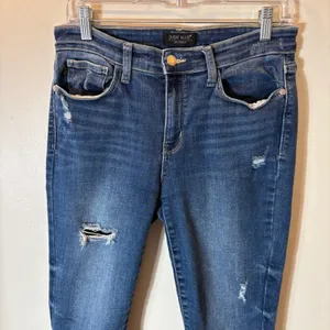 Judy Blue Skinny Fit Jeans Size 9/29 Dark‎ Wash Distressed Denim thumbnail 2