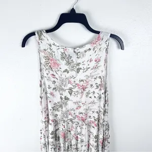 FRYE Floral Sleeveless Front Button Pleated Bodice Lined Maxi Dress Size Medium thumbnail 7