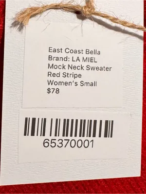 La Miel Red & Cream Striped Dolman Sleeve Preppy Mock Neck Sweater Small New thumbnail 6