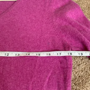 Charter Club V- Neck 100% Cashmere Sweater (Sz L) Bright Heathered Purple thumbnail 7