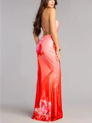 Windsor Summer Tropical Strappy Formal Dress Strapless thumbnail 2