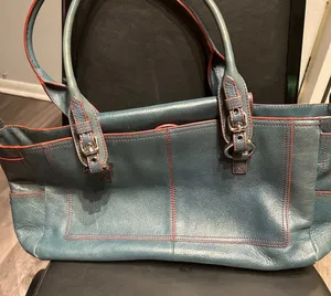 Hype Stylish Blue Leather Tote Bag thumbnail 1