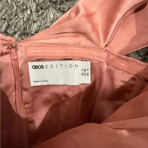 ASOS Edition Satin Bardo Drape Wrap Maxi Dress in Dusky Rose, Size 0​​​​​​​​ thumbnail 6
